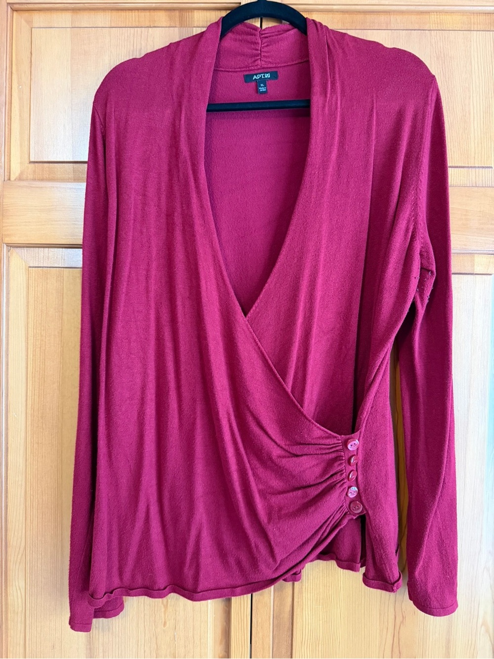 Apt. 9 Women's Long-Sleeve Wrap Top in Wine